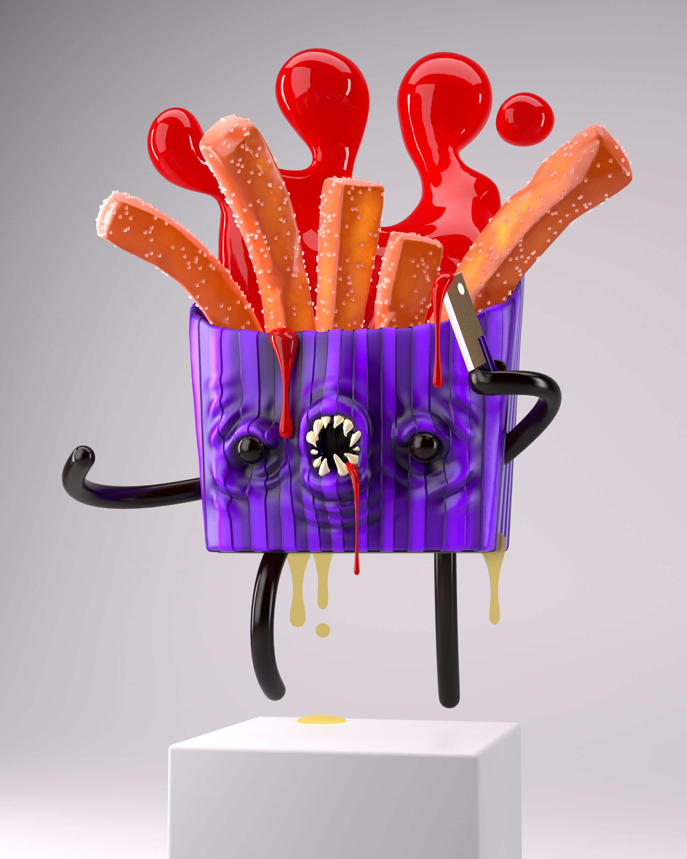 image of a toy french fry man