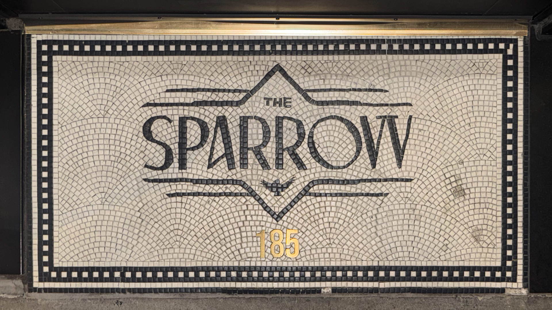 Sparrow logo made of tiles