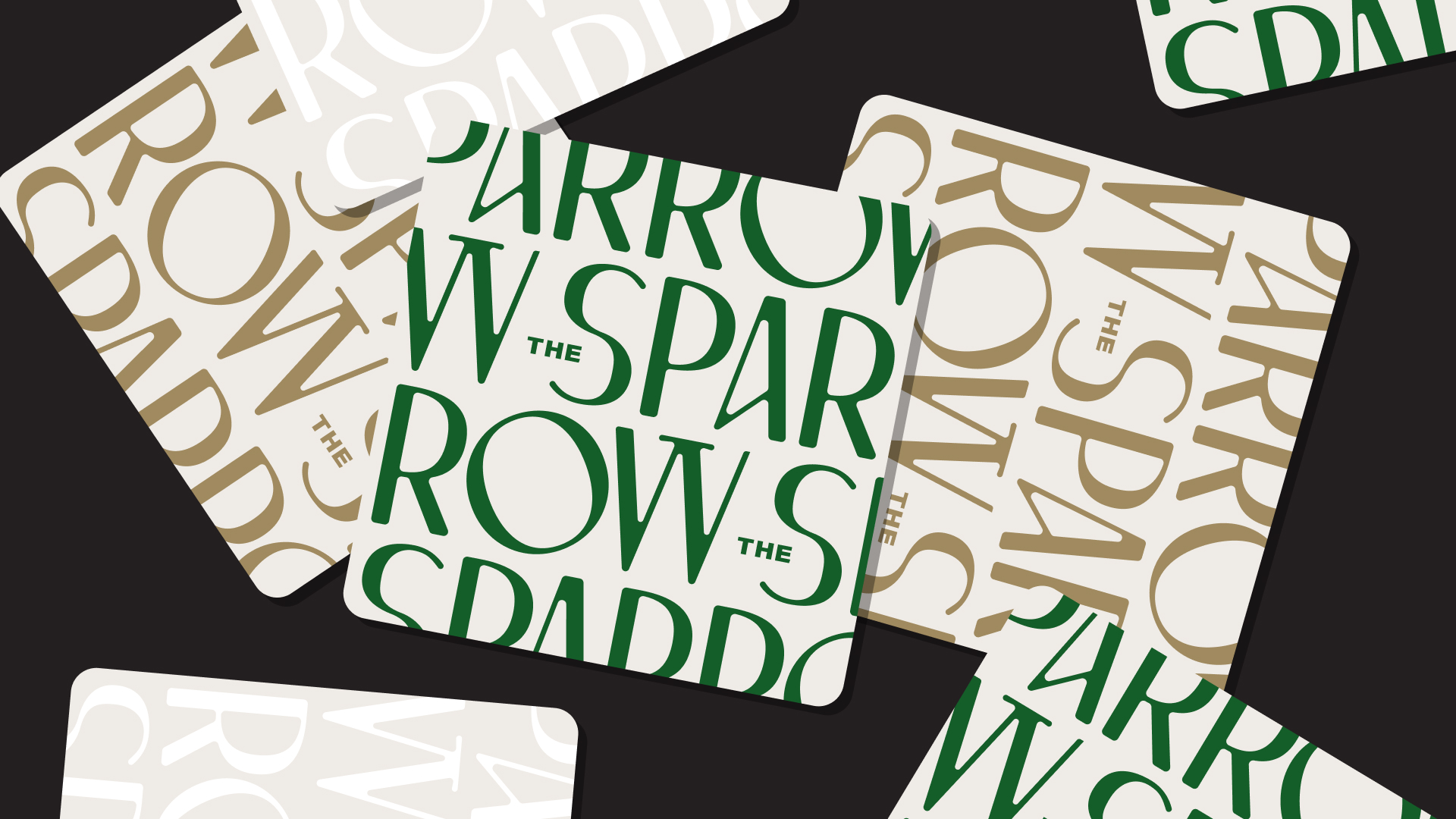 Sparrow logo on coasters